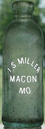 I. S. MILLER MACON MISSOURI SODA BOTTLE