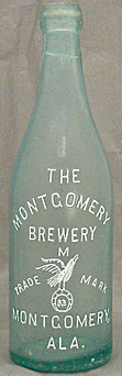 MONTGOMERY BREWING COMPANY EMBOSSED BEER BOTTLE