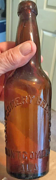 MONTGOMERY BREWING COMPANY EMBOSSED BEER BOTTLE