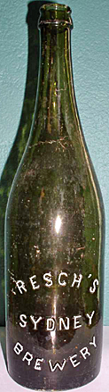 RESCH'S BREWERY EMBOSSED BEER BOTTLE