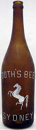 TOOTH'S BEER EMBOSSED BEER BOTTLE