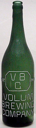 VOLUM BREWING COMPANY EMBOSSED BEER BOTTLE