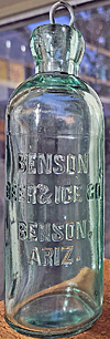 BENSON BEER AND ICE COMPANY EMBOSSED BEER BOTTLE