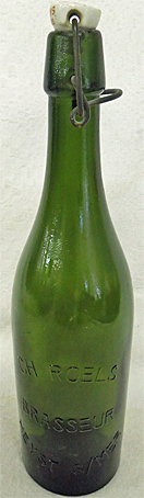 CH. ROELS BRASSEUR EMBOSSED BEER BOTTLE