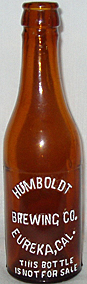 HUMBOLDT BREWING COMPANY EMBOSSED BEER BOTTLE