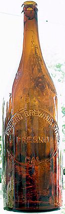 FRESNO BREWING COMPANY EMBOSSED BEER BOTTLE