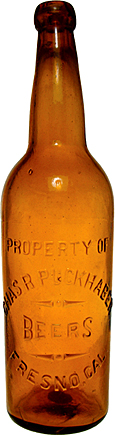CHARLES R PUCKHABER BEERS EMBOSSED BEER BOTTLE