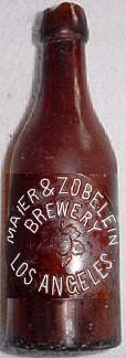 MAIER & ZOBELEIN BREWERY EMBOSSED BEER BOTTLE