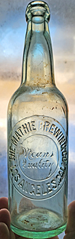 THE MATHIE BREWING COMPANY EMBOSSED BEER BOTTLE