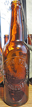 THE MATHIE BREWING COMPANY EMBOSSED BEER BOTTLE