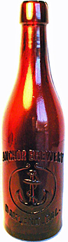 ANCHOR BREWERY EMBOSSED BEER BOTTLE