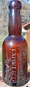 CALIFORNIA BOTTLING WORKS JOHN WIELAND'S EXPORT BEER EMBOSSED BEER BOTTLE