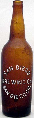 SAN DIEGO BREWING COMPANY EMBOSSED BEER BOTTLE