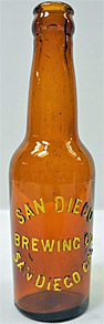 SAN DIEGO BREWING COMPANY EMBOSSED BEER BOTTLE