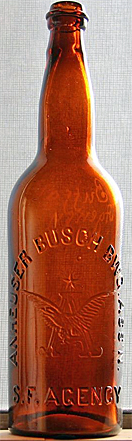 ANHEUSER BUSCH BREWING ASSOCIATION EMBOSSED BEER BOTTLE