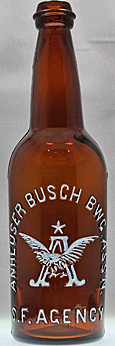 ANHEUSER BUSCH BREWING ASSOCIATION EMBOSSED BEER BOTTLE