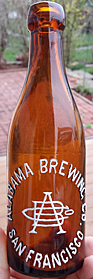 ALABAMA BREWING COMPANY EMBOSSED BEER BOTTLE