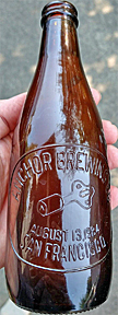 ANCHOR BREWING COMPANY EMBOSSED BEER BOTTLE