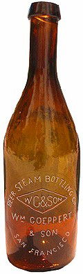 BEER STEAM BOTTLING COMPANY EMBOSSED BEER BOTTLE