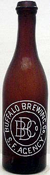 BUFFALO BREWING COMPANY EMBOSSED BEER BOTTLE