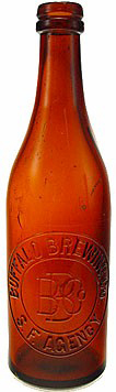 BUFFALO BREWING COMPANY EMBOSSED BEER BOTTLE