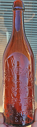 CHICAGO LAGER BEER EMBOSSED BEER BOTTLE