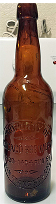 CHICAGO BREWERY EMBOSSED BEER BOTTLE