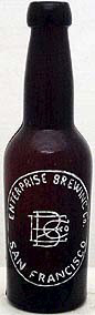 ENTERPRISE BREWING COMPANY EMBOSSED BEER BOTTLE