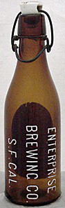 ENTERPRISE BREWING COMPANY EMBOSSED BEER BOTTLE