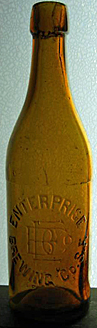 ENTERPRISE BREWING COMPANY EMBOSSED BEER BOTTLE