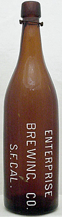 ENTERPRISE BREWING COMPANY EMBOSSED BEER BOTTLE