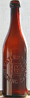 ENTERPRISE BREWING COMPANY EMBOSSED BEER BOTTLE