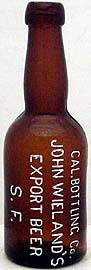 CALIFORNIA BOTTLING COMPANY JOHN WIELAND'S EXPORT BEER EMBOSSED BEER BOTTLE