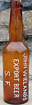 JOHN WIELAND'S EXPORT BEER EMBOSSED BEER BOTTLE