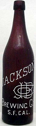 JACKSON BREWING COMPANY EMBOSSED BEER BOTTLE