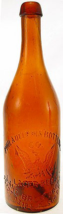 PHILADELPHIA BOTTLING COMPANY LAGER BEER EMBOSSED BEER BOTTLE