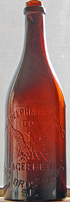 PHILADELPHIA BOTTLING COMPANY LAGER BEER EMBOSSED BEER BOTTLE