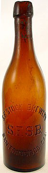 SAN FRANCISCO STOCK BREWERY EMBOSSED BEER BOTTLE