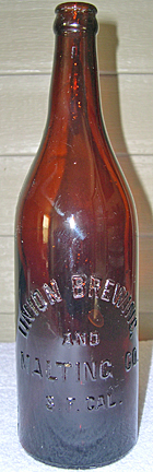 UNION BREWING & MALTING COMPANY EMBOSSED BEER BOTTLE