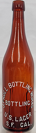 J. PROLL BOTTLING WORKS U.S. LAGER EMBOSSED BEER BOTTLE