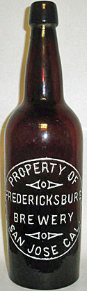 FREDERICKSBURG BREWERY EMBOSSED BEER BOTTLE