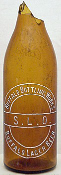 BUFFALO LAGER BEER EMBOSSED BEER BOTTLE