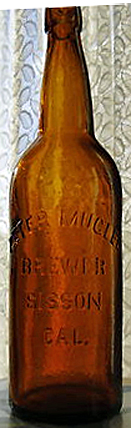 PETER MUGLER BREWER EMBOSSED BEER BOTTLE