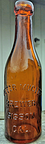 PETER MUGLER BREWER EMBOSSED BEER BOTTLE