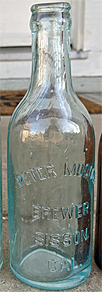 PETER MUGLER BREWER EMBOSSED BEER BOTTLE