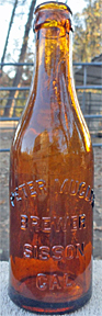 PETER MUGLER BREWER EMBOSSED BEER BOTTLE