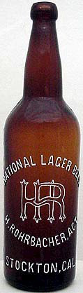 NATIONAL LAGER BEER EMBOSSED BEER BOTTLE