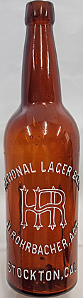 NATIONAL LAGER BEER EMBOSSED BEER BOTTLE