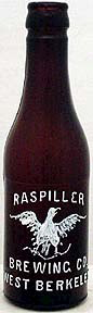 RASPILLER BREWING COMPANY EMBOSSED BEER BOTTLE