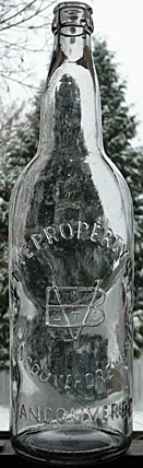 THE VANCOUVER BREWERIES LIMITED EMBOSSED BEER BOTTLE